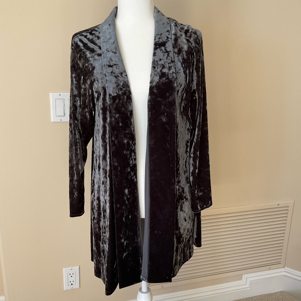 Velvet Open Front Cardigan